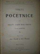 kniha Třetí početnice pro nejvyšší stupně školy obecné, hlavně ménětřídní, Vladimír Neubert 1903