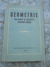 kniha Geometrie 1. díl Učebnice pro stř. školy pro pracující., SPN 1961