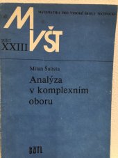 kniha Analýza v komplexním oboru, ČVUT 1980