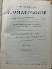 kniha Československá stomatologie  Časopis pro vědecké odborné zájmy československých stomatologů, Avicenum 1972