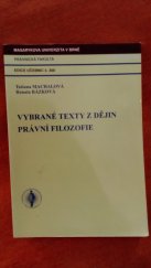 kniha Vybrané texty z dějin právní filozofie, Masarykova univerzita 2002