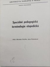 kniha Speciálně pedagogická terminologie etopedická, Státní pedagogické nakladatelství 1985