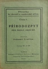 kniha Přírodozpyt pro školy obecné, Bohumil Svačina 1924