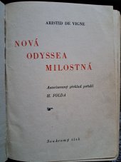 kniha Nová odyssea milostná, s.n. 