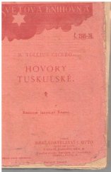 kniha Hovory tuskulské věnované M. Brutovi : knihy patery, J. Otto 1921