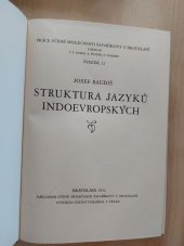 kniha Struktura jazyků indoevropských, Učená společnost Šafaříkova v Bratislavě 1932