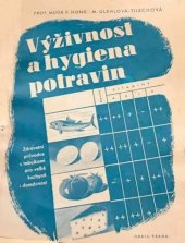 kniha Výživnost a hygiena potravin zdravotní průvodce s tabulkami pro velké kuchyně i domácnost, Orbis 1944