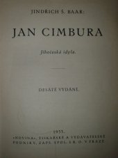 kniha Jan Cimbura jihočeská idyla, Novina 1933