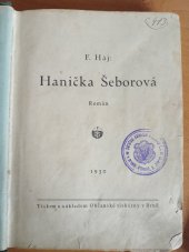 kniha Hanička Šeborová, Občanská tiskárna 1930