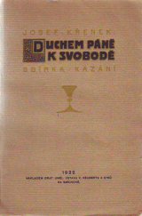 kniha Duchem Páně k svobodě Sbírka kázání, Neubert a synové 1922