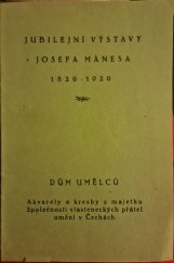 kniha Jubilejní výstavy Josefa Mánesa 1820-1920, Mánes 1920