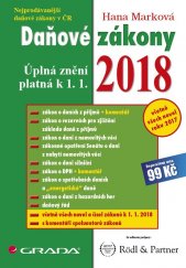 kniha Daňové zákony Úplná znění platná k 1.1.2018, Grada 2018