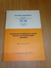 kniha Pohybové schopnosti a jejich rozvoj ve sportovním tréninku, Olympia 1986