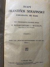 kniha Svatý František Serafinský zakladatel tří řádů, Dědictví sv. Jana Nepomuckého 1926