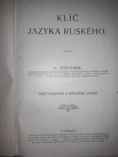 kniha Klíč jazyka ruského, Wiesner 1912