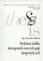 kniha Strukturní stabilita heterogenních svarových spojů žáropevných ocelí = Structural stability of dissimilar welds of creep-resistant steels : zkrácená verze Ph.D. Thesis, Vysoké učení technické v Brně 2007