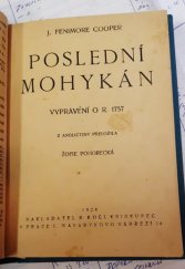 kniha Poslední Mohykán vyprávění o r. 1757, B. Kočí 1928