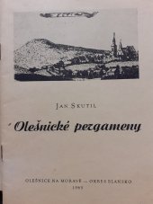 kniha Olešnické pergameny, Olešnice na Moravě 1965