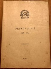 kniha Prokop Diviš 1689-1765, Osveta 1952