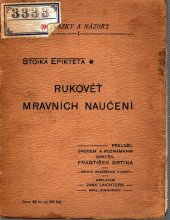 kniha Stoika Epikteta Rukověť mravních naučení, Jan Laichter 1901