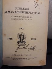 kniha Jubilejní almanach-schematism československého evangelictva v ČSR 1903-1918-1928, Kostnická jednota 1928