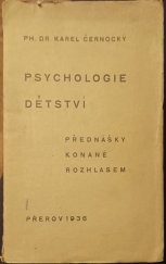 kniha Psychologie dětství Přednášky konané rozhlasem, Společenské podniky 1936