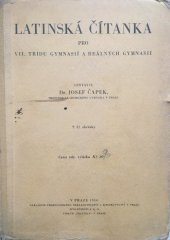 kniha Latinská čítanka pro VII. třídu gymnasií a reálných gymnasií, Profesorské nakladatelství a knihkupectví 1936