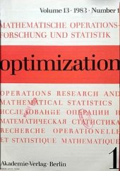 kniha Optimization - Mathematische Operationsforschung und Statistik Volume 13 (1982), Akademie-Verlag 1982