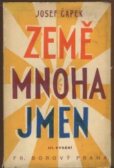 kniha Země mnoha jmen hra o třech dějstvích a proměně, Ot. Štorch-Marien 1923