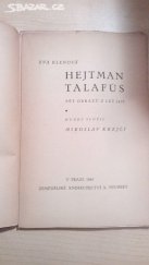 kniha Hejtman Talafús pět obrazů z let 1450, Alois Neubert 1945