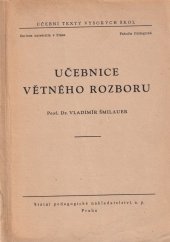 kniha Učebnice větného rozboru Určeno pro posluchače fak. filologické, SPN 1958