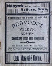 kniha Průvodce Velkým Brnem s polohopisným plánem města Velkého Brna, Reklam 