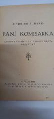 kniha Paní komisarka chodský obrázek z doby předbřeznové, Čsl. podniky tisk. a vyd. 1923