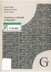 kniha Kapitoly ze základů pedagogiky studijní text, Gaudeamus 2004