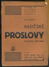 kniha Hasičské proslovy, Fr. Chládek 1934