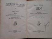 kniha Sen [Z cyklu Rougon Macquartové : Historie rodiny z časů druhého císařství], F. Topič 1912