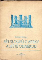 kniha Pět sloupů z Attiky a ještě odněkud, Edice Moravská lyrika 1941