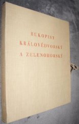 kniha Rukopisy Královédvorský a Zelenohorský dokumentární fotografie, Česká grafická Unie 1930