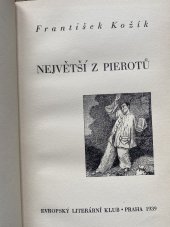 kniha Největší z pierotů 2 díl, Evropský literární klub 1939