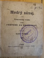 kniha Modrý závoj Francouzský román, s.n. 1888