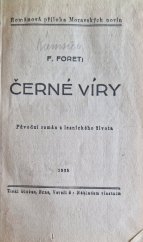 kniha Černé víry, Globus, Brno 1935