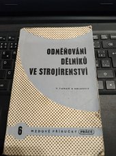 kniha Odměňování dělníků ve strojírenství, Práce 1961