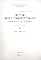 kniha Slovník jazyka staroslověnského 49. Lexicon linguae palaeoslovenicae., Euroslavica 1995