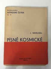 kniha Písně kosmické Bačkovského národní četba, Jindřich Bačkovský 1941