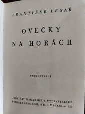 kniha Ovečky na horách [povídky], Novina, tiskařské a vydavatelské podniky 1939