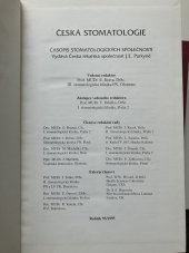 kniha Česká stomatologie  Časopis stomatologických společností , Česká lékařská společnost J. E. Purkyně 1995