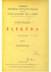 kniha Elektra tragedie, J. Otto 1927