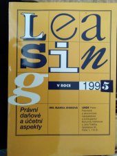 kniha Leasing v roce 1995 právní, daňové a účetní aspekty, Linde 1995