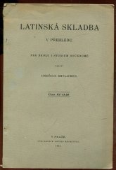 kniha Latinská skladba v přehledu, B. Kočí 1927