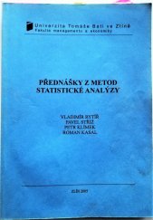 kniha Přednášky z Metod statistické analýzy, Univerzita Tomáše Bati 2005